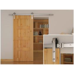 Klug Barn Strap Sliding Door Gear - Face Mounted - 2000mm - 80kg Max Door Weight - Satin Stainless
