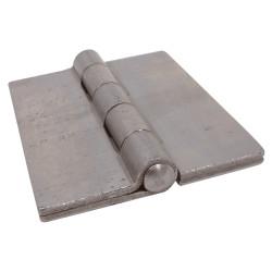 Double Pressed Steel Hinge - 75 x 60 x 4mm - Self Colour Steel - Pair