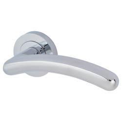 Touchpoint Polished Chrome Door Handles on Round Rose - Carina Range