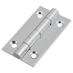 Solid Drawn Butt Cabinet Hinge - 38 x 22 x 1.45mm - Polished Chrome - Pair