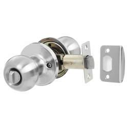 Touchpoint Satin Stainless Steel Bala Hotel Bathroom Mortice Door Knobset - 65mm Rose Diameter