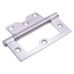 Ball Bearing Flush Door Hinge - 100 x 72 x 2.5mm - Satin Chrome - Pair