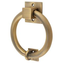 Hampstead Ring Door Knocker - Antique Brass - 140 x 120mm