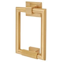 Hampstead Rectangular Knurled Door Knocker - Satin Brass - 145 x 100mm
